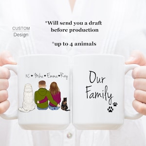 Aangepaste mok voor koppels Aangepaste mok voor dierenliefhebbers Bont familie mok Hondenliefhebber mok Dierenliefhebber mok afstuderen cadeau kamer decoratie