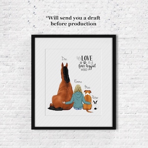Custom Portrait, Custom Housewarming Gift, Custom Pet Illustration, Paper Print, Digital Print, Room Decoration