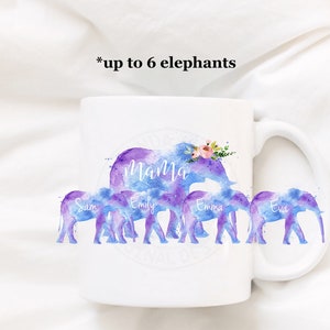 Elephant Coffee Mug, Elephant Travel Mug, Elephant Water Bottle, Elephant Family, Cute Elephant