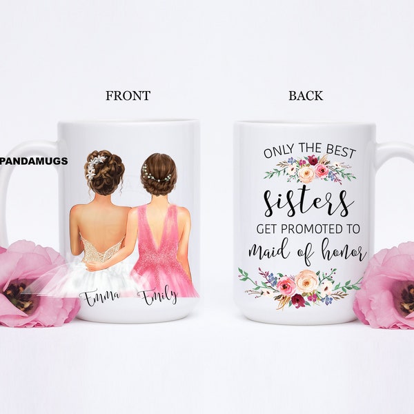 Only The Best Sisters Get Promoted To Maid Of Honor, Bridesmaid Gift, Maid Of Honor Gift, Bridesmaid Cup, Matron Of Honor Gift