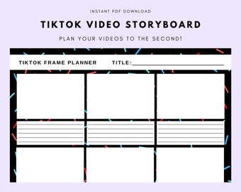 TikTok Video Frame Planner - Grow Your Social Media Following! (Instant PDF Download)