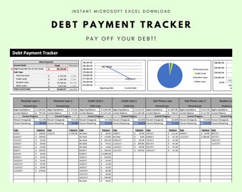 Debt Payment Tracker - Personal Budget Software Template Microsoft Excel (Instant Download) - The Best Budget