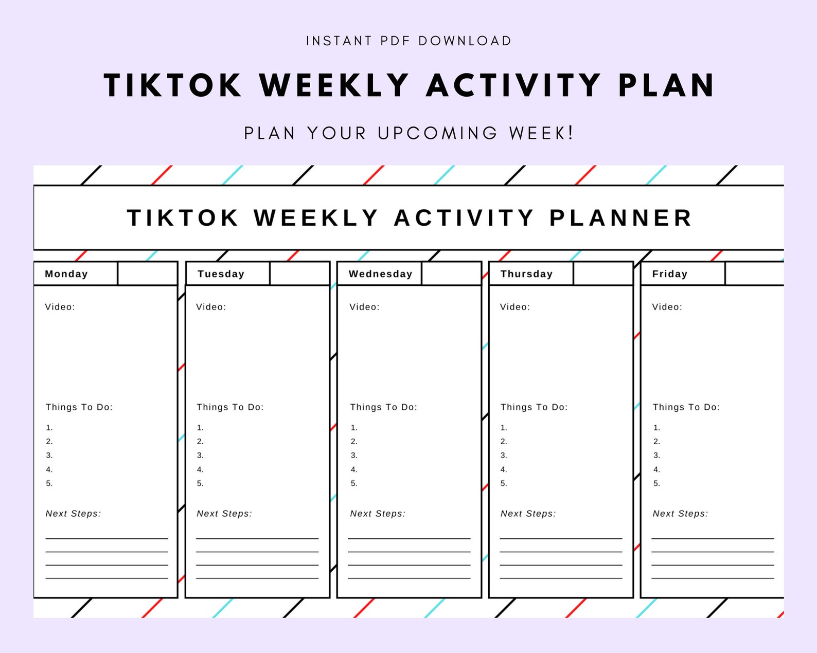 Tiktok Weekly Activity Planner Grow Your Social Media Etsy Tiktok Weekly Activity Planner Grow Your Social Media Etsy