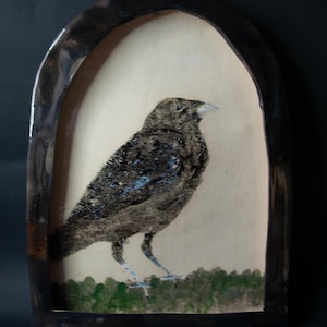 Ceramic shrine altar Crow.