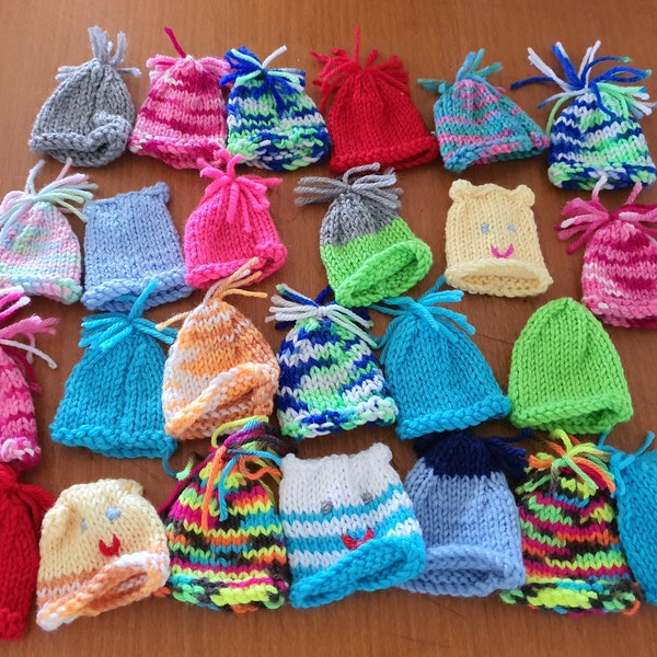 25 Egg Cosies /Hats ,Hand Knitted In Wool, Hard Boiled Egg Warmers ~ Bright and Bubbly ~ Make It Fun at Breakfast Time Again!!