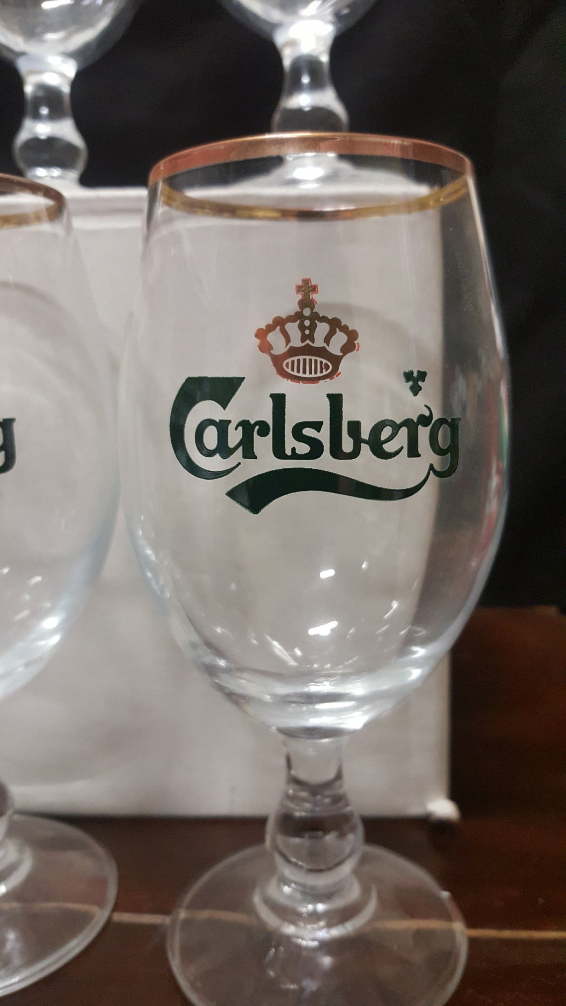 Carlsberg Beer Glasses Quality Danish Glassware Set Of 6 Etsy