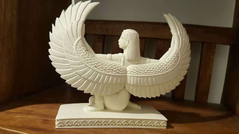 Egyptian Goddess Statue Isis Winged  Spiritual Statue  image 1
