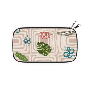 Cartera para pasaporte con estampado de serpiente tropical