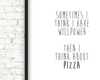 Pizza Is Life - Food, Pizza, Humour, Fun Print, A4, 8x10, Gift, For Him, For Her, Funny Gift, Quote, Food Print, Kitchen Decor, Smile