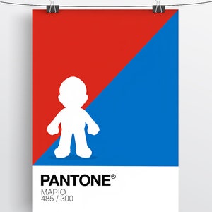 Nintendo Mario Pantone Print, Mario Party, Minimalist, Video Game ...
