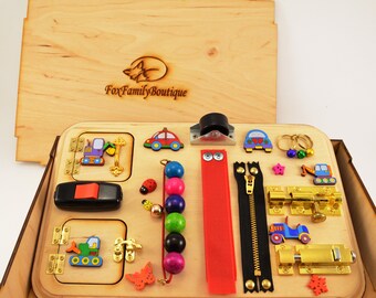 Safari board Busy board for toddler Baby toy Occupational Therapy Travel busy board Wooden Educational Toys Special Needs Alzheimer Sensory