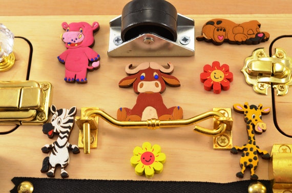 Safari board Busy board for toddler Baby toy Occupational Therapy Travel busy board Wooden Educational Toys Special Needs Alzheimer Sensory