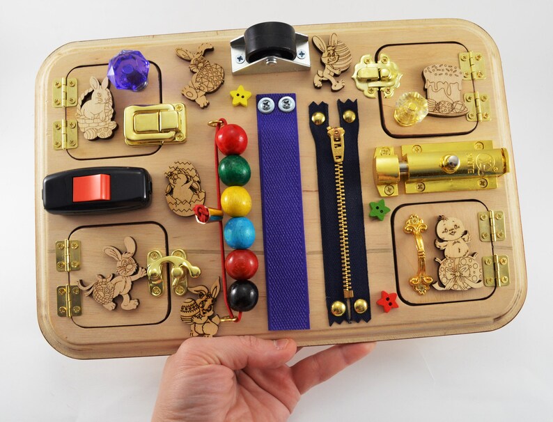 Easter baby gift Busy board for toddler Easter kid toys Happy Etsy