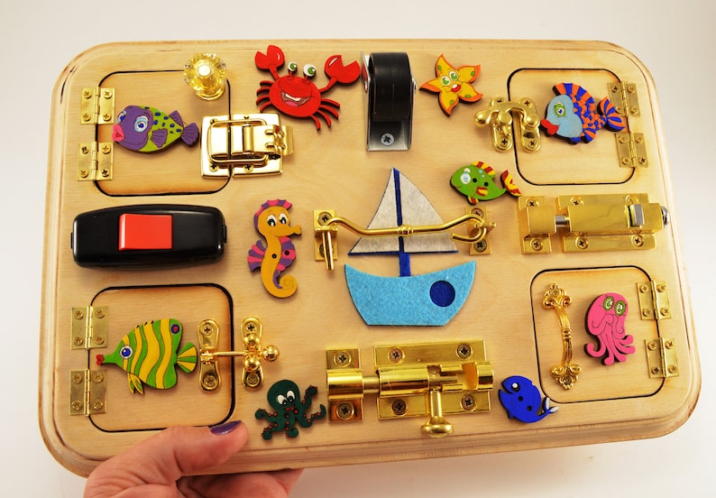 Busy Board for 1 Year Old Sensory Toy Learning Montessori Etsy