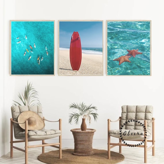 Surfboard Wall Art Surfing Wall Art Aerial Surfing Photo Etsy