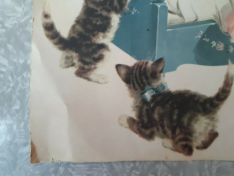 Vintage 1950s Chessie Cat Wall Calendar Original Print Etsy