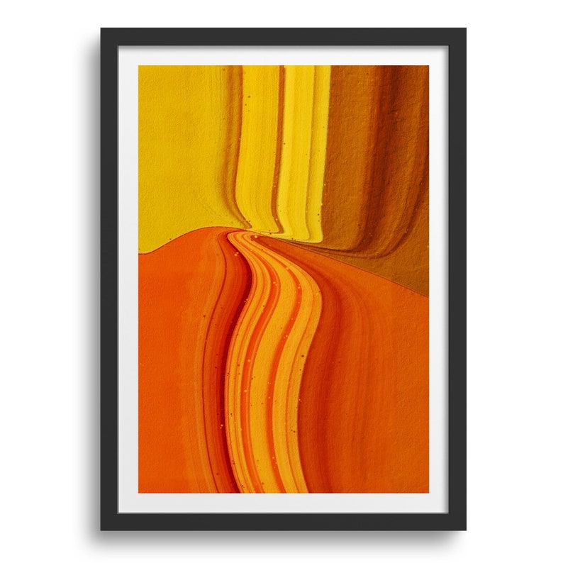 Set of 3 Abstract Orangle Lines Art Yellow and Orange Decor Orange Art Prints