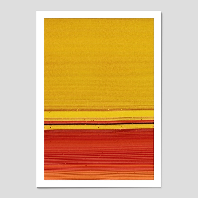 Set of 3 Abstract Orangle Lines Art Yellow and Orange Decor Orange Art Prints