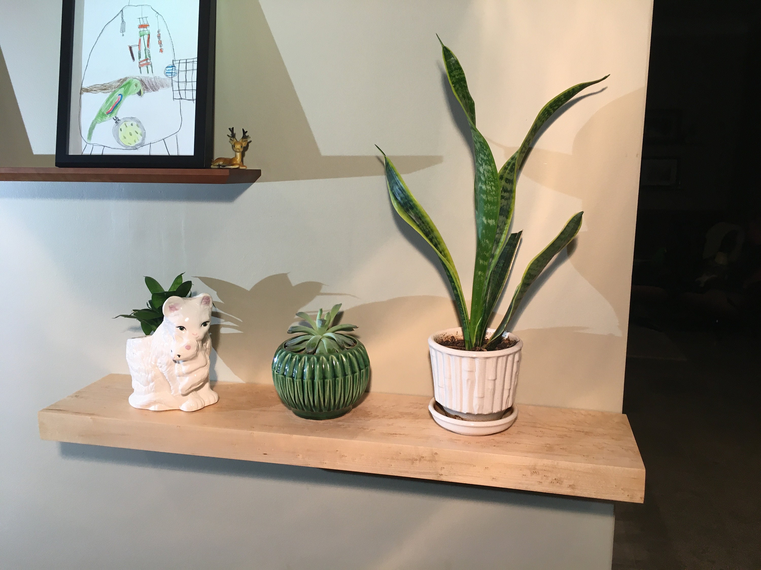 Maple Floating Shelf Maple Shelf Utilitarian Etsy