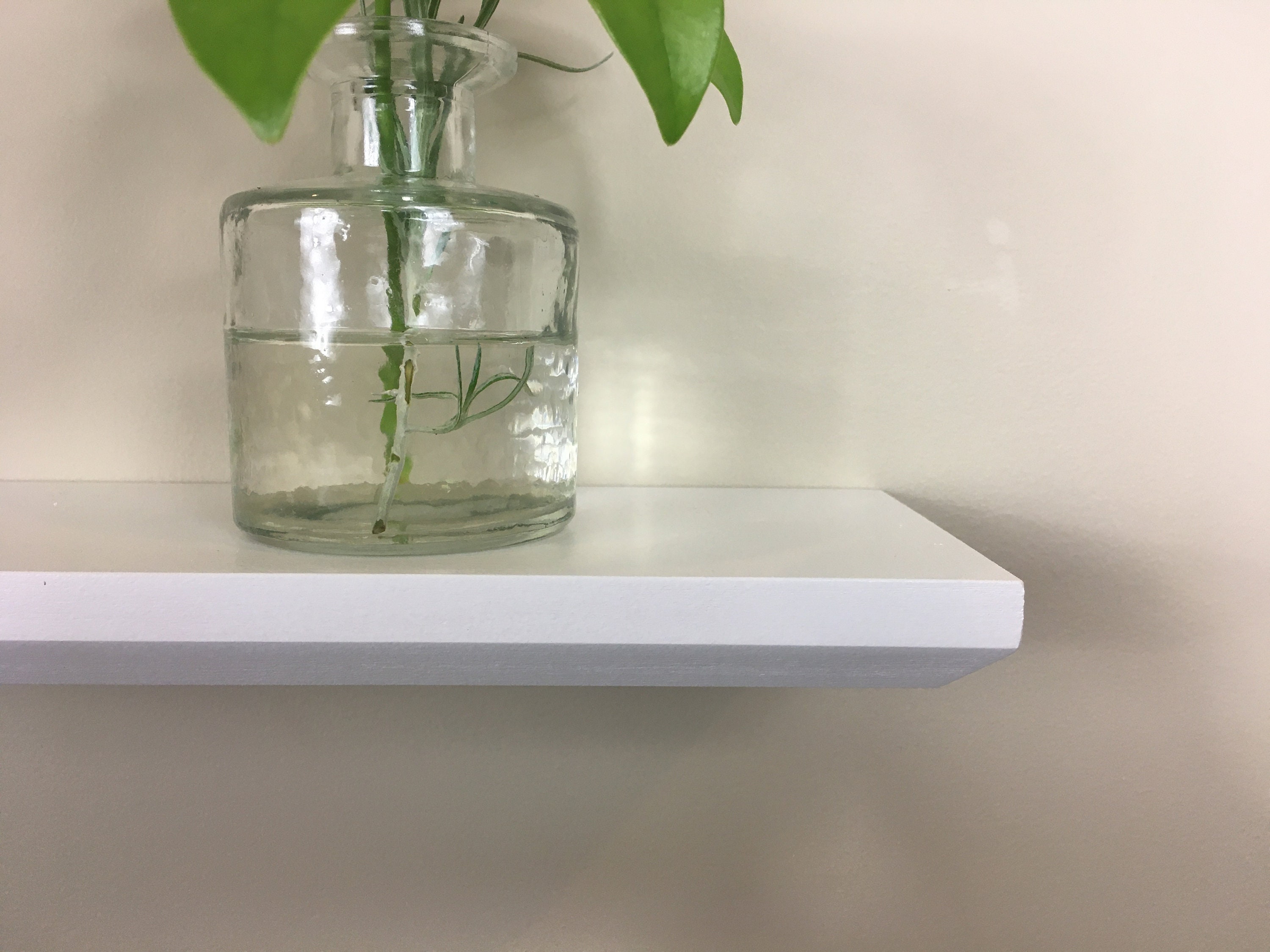 White Floating Shelf Thin White Floating Shelf Gemini Etsy