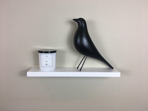 White Floating Shelf Thin White Floating Shelf Utilitarian Etsy UK
