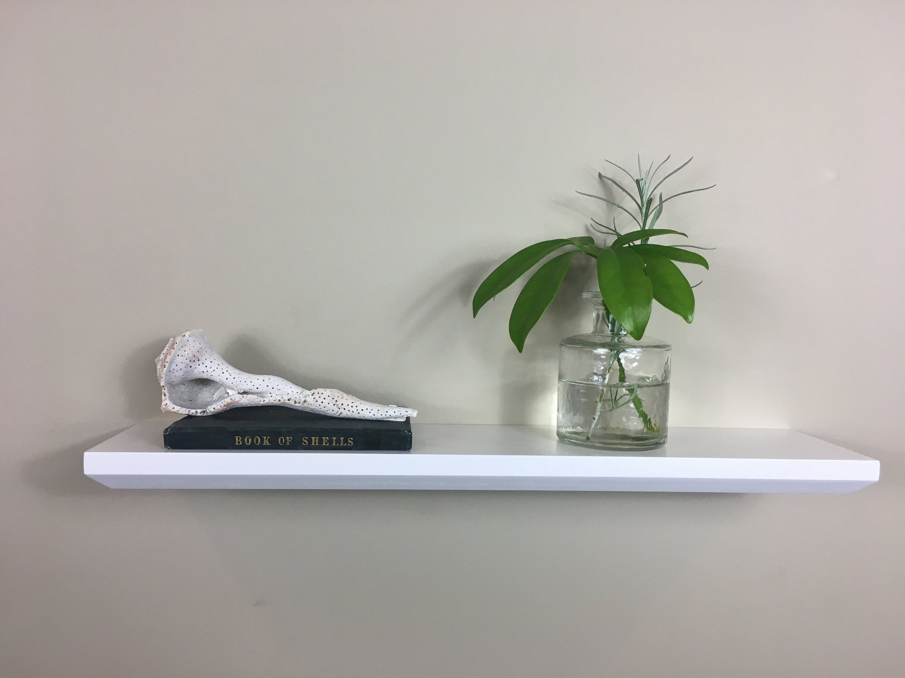 White Floating Shelf Thin White Floating Shelf Gemini Etsy