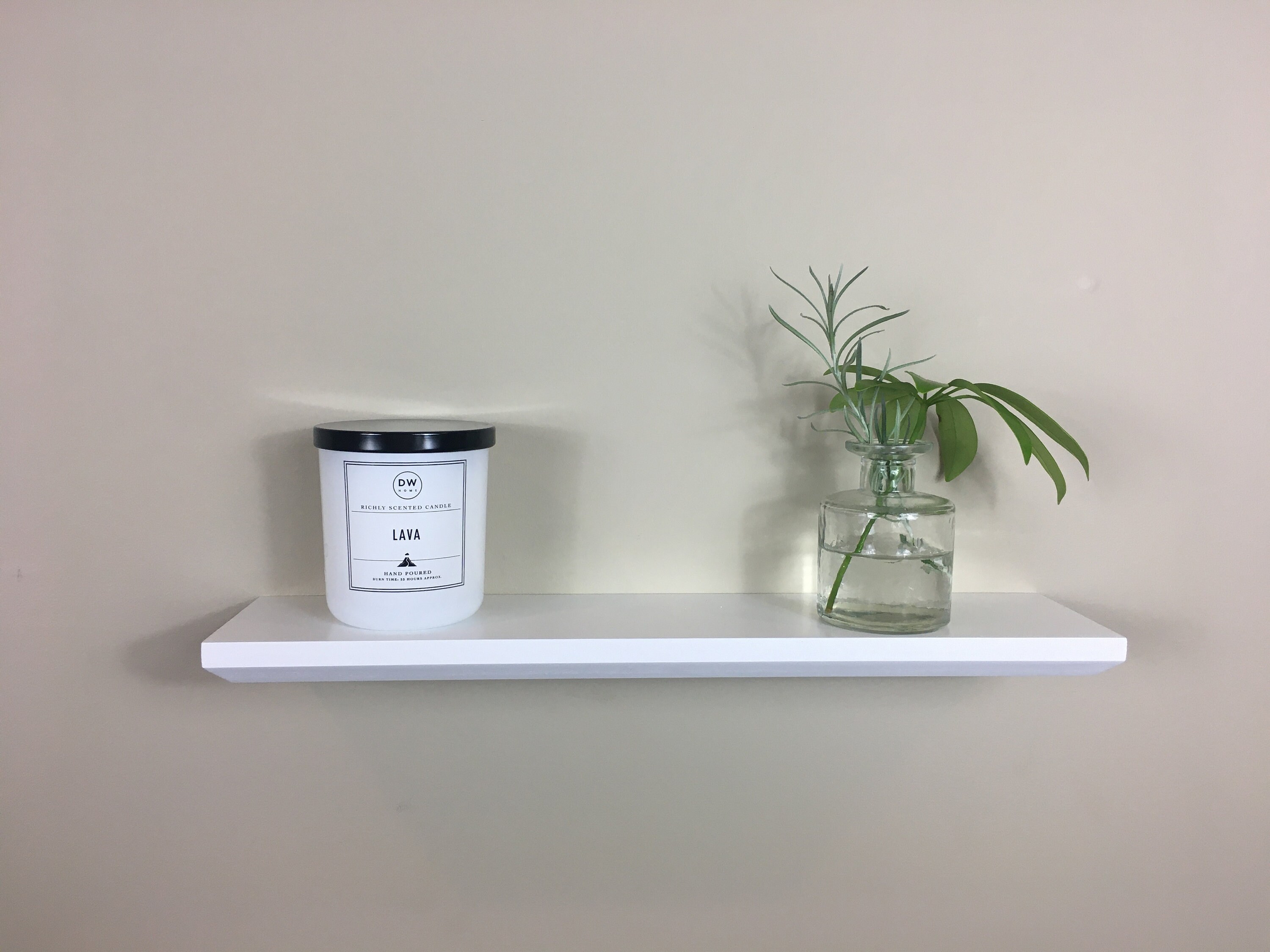 White Floating Shelf Thin White Floating Shelf Gemini Etsy