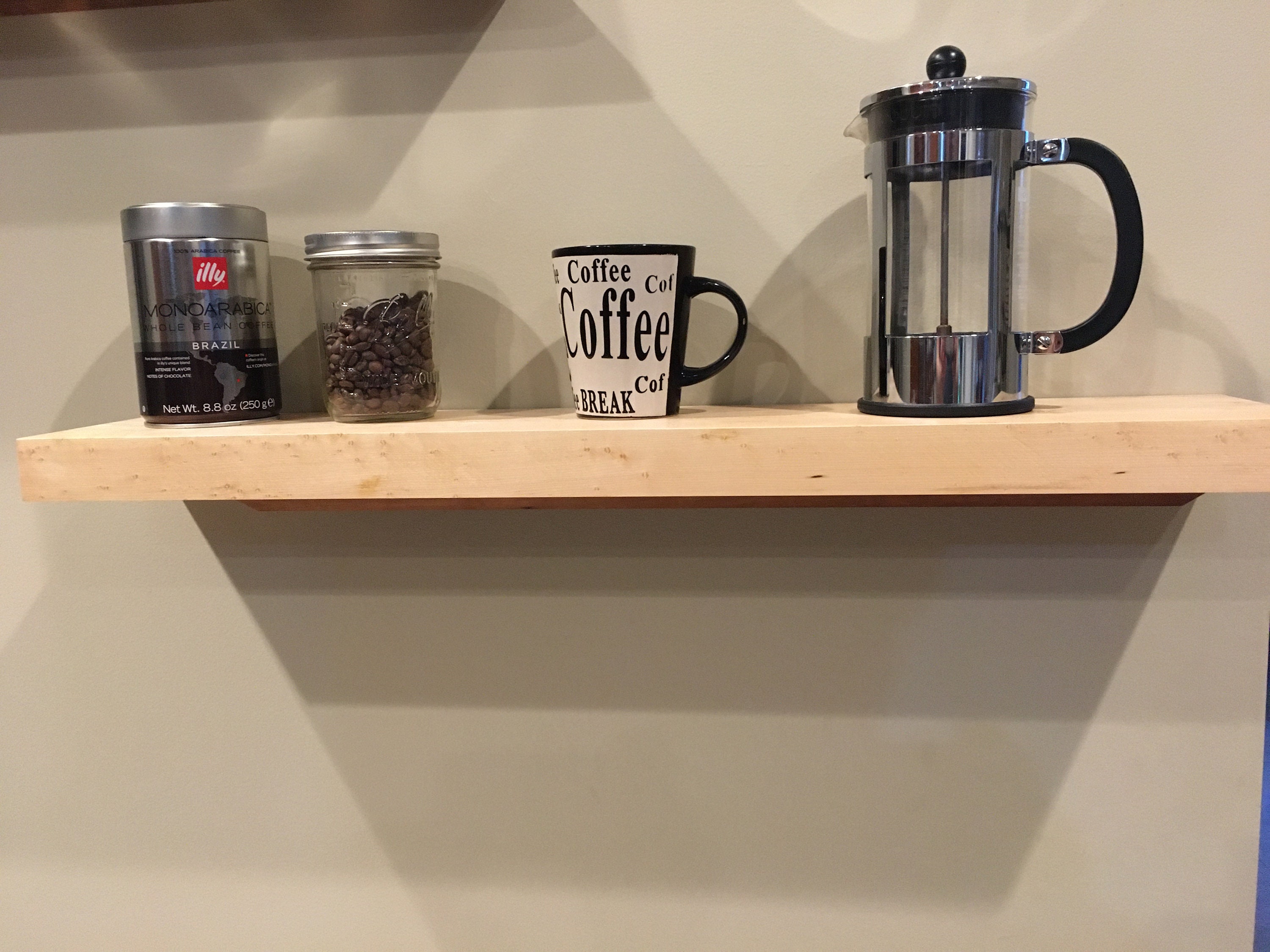 Maple Floating Shelf Maple Shelf Utilitarian Etsy