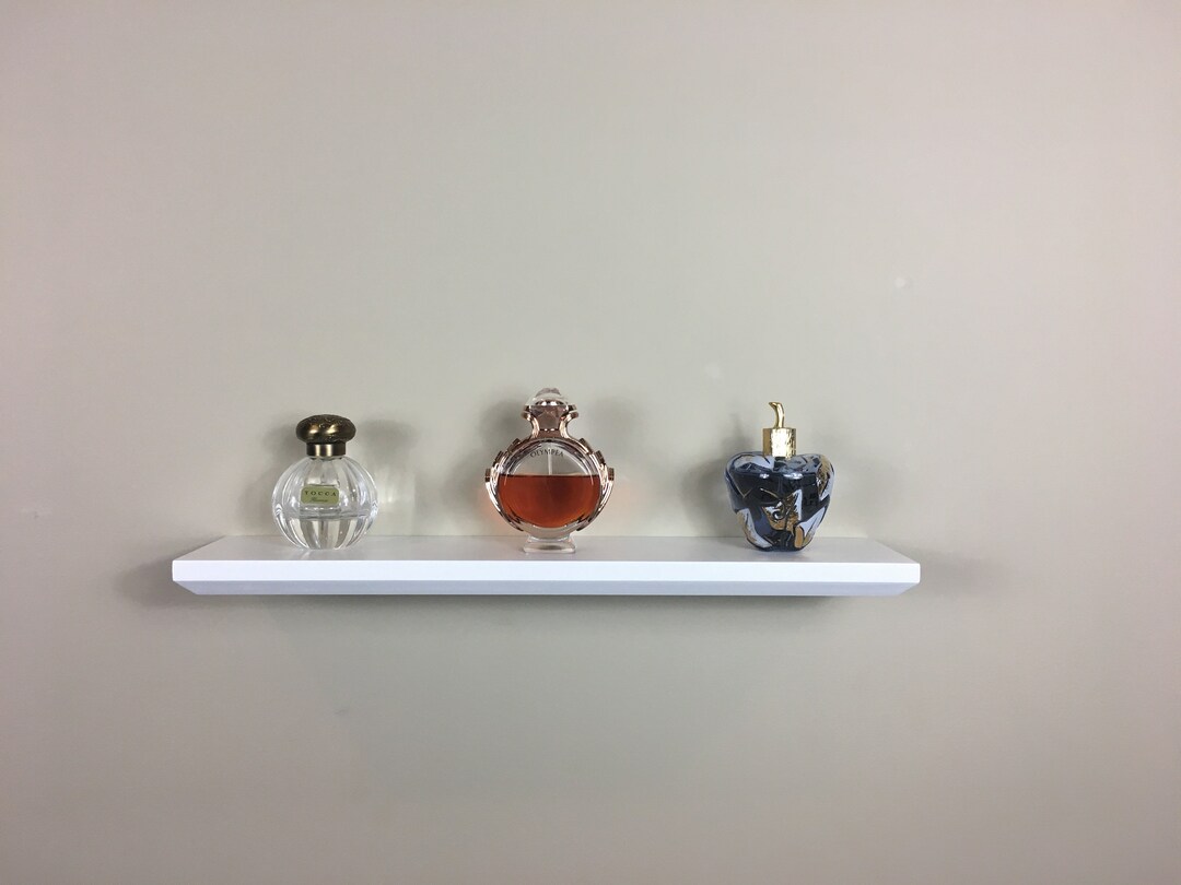 White Floating Shelf, Thin White Floating Shelf Gemini Etsy