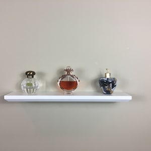White Floating Shelf, Thin White Floating Shelf - Gemini