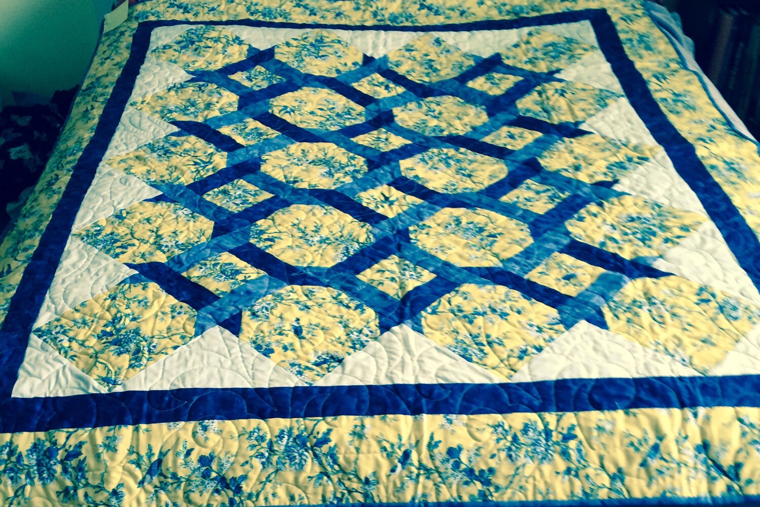 Handmade Quilt Patchwork Quilt Lap Quilt Sofa Quilt Blue Etsy
