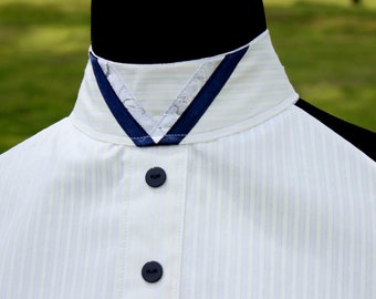 English Hunt Seat Ratcatcher Style White Pin Stripe Show Bib Dickie English Hunt Seat Ratcatcher Style White Pin Stripe Show Bib Dickie