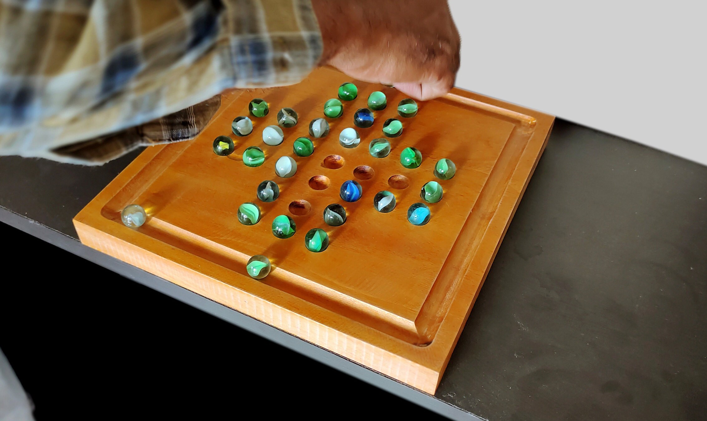 Darusilpi Wooden Handicraft Solitaire Board Game with Glass Etsy