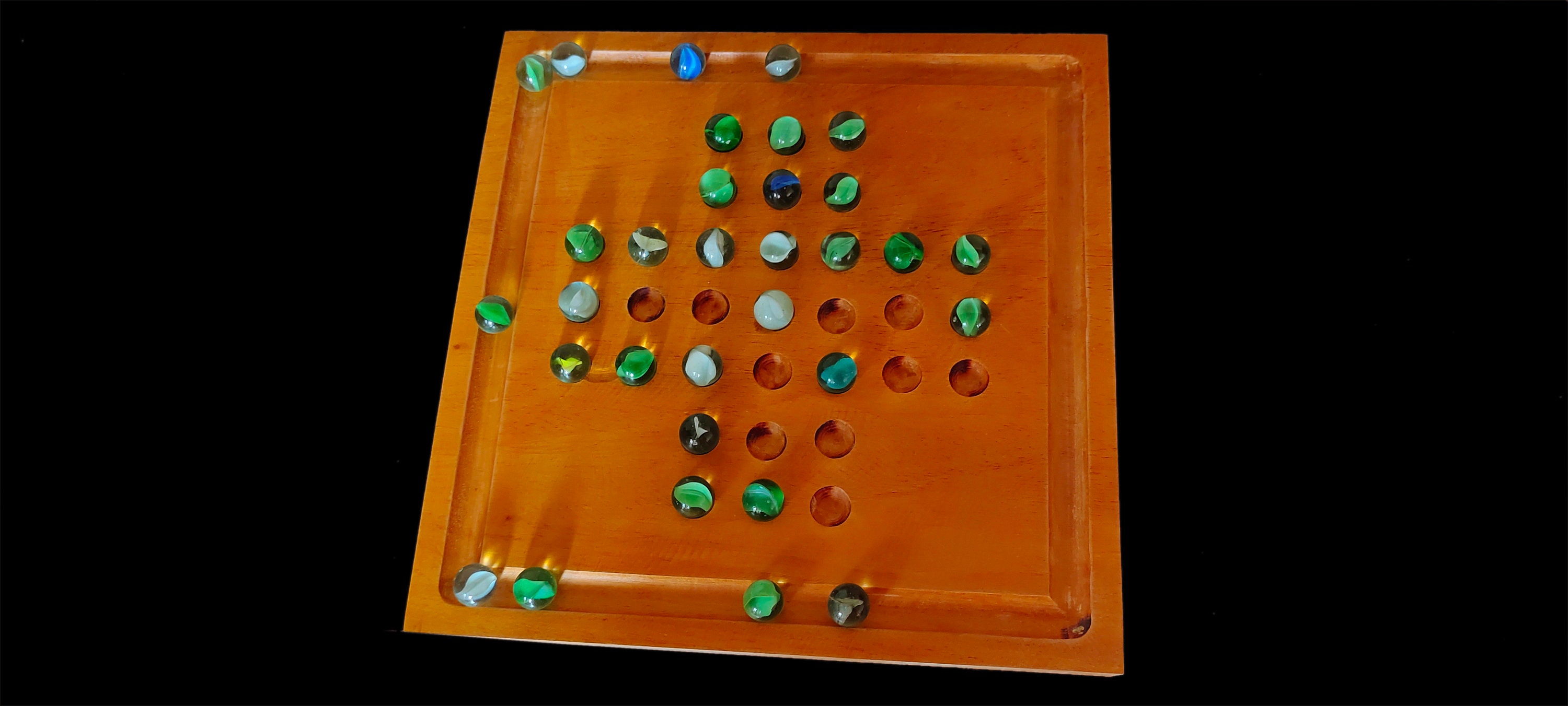 Darusilpi Wooden Handicraft Solitaire Board Game with Glass Etsy