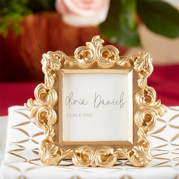 Set of 6 Gold Baroque Place Card/Photo Holders/Mini Frames ++ Royal-Themed Favors ++ Frame Favors ++ MINIMUM ORDER QUANTITY is 2 Sets of 6