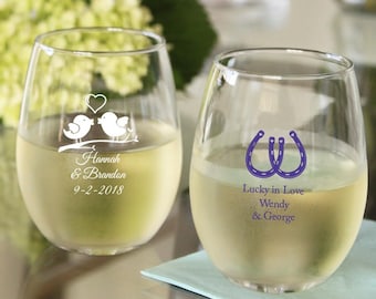 personalized wine glasses etsy