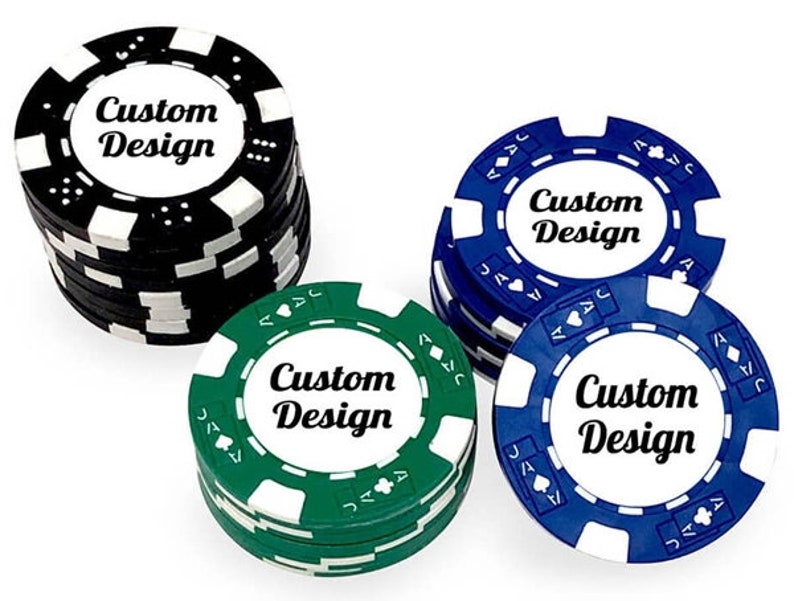 Set of 50 Casino Poker Chips with Personalized Custom Etsy