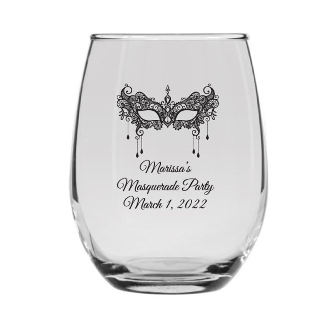 Set of 12 Personalized 15oz Masquerade Party Mask Design Etsy