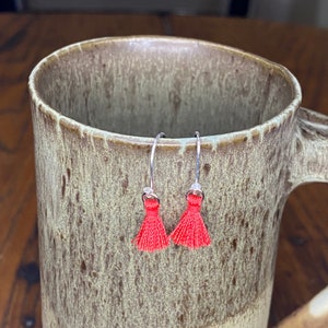 Tiny tassel earrings multi-colored