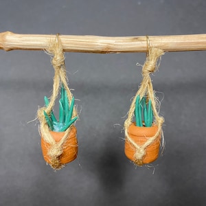 Sansevaria cylindrica polymer clay earrings