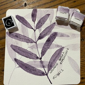 Handmade watercolor paint - Logwood Purple - half pan
