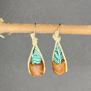 Sansevieria Zeylanica mother-in-laws tongue polymer clay earrings