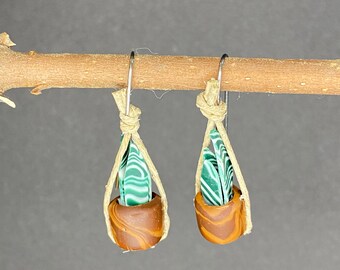 Sansevieria Zeylanica mother-in-laws tongue polymer clay earrings
