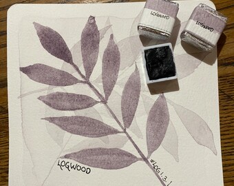Handmade watercolor paint - Logwood Purple - half pan