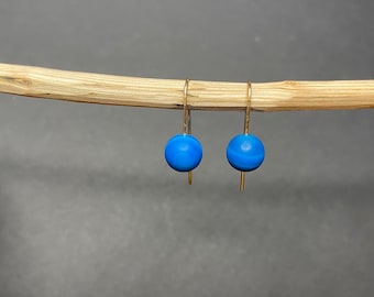 Blue stripe agate earrings