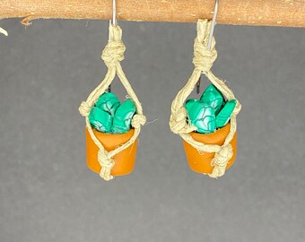 Houseplant earrings. philodendron. Calathea.