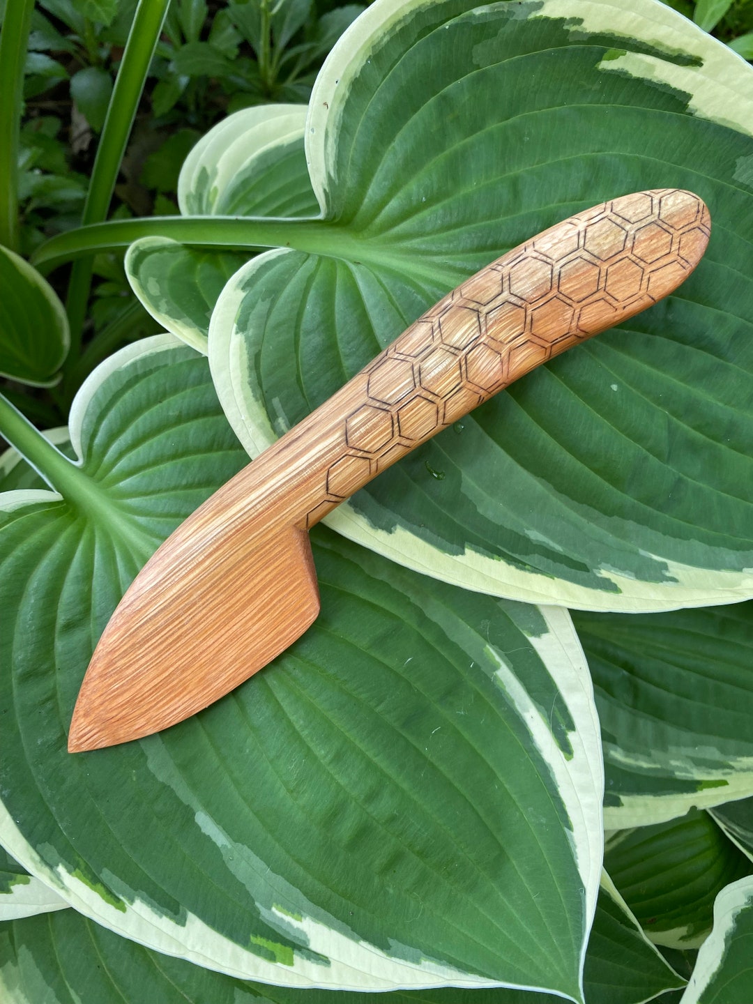 Buckthorn Wood Spreader With Bee and Honey Comb Decoration | Hand ...