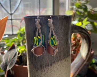 Sansevieria Laurentii earrings, mother in law’s tongue, snake plant