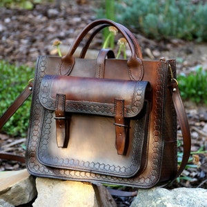 Handsewn leather bag, handbag