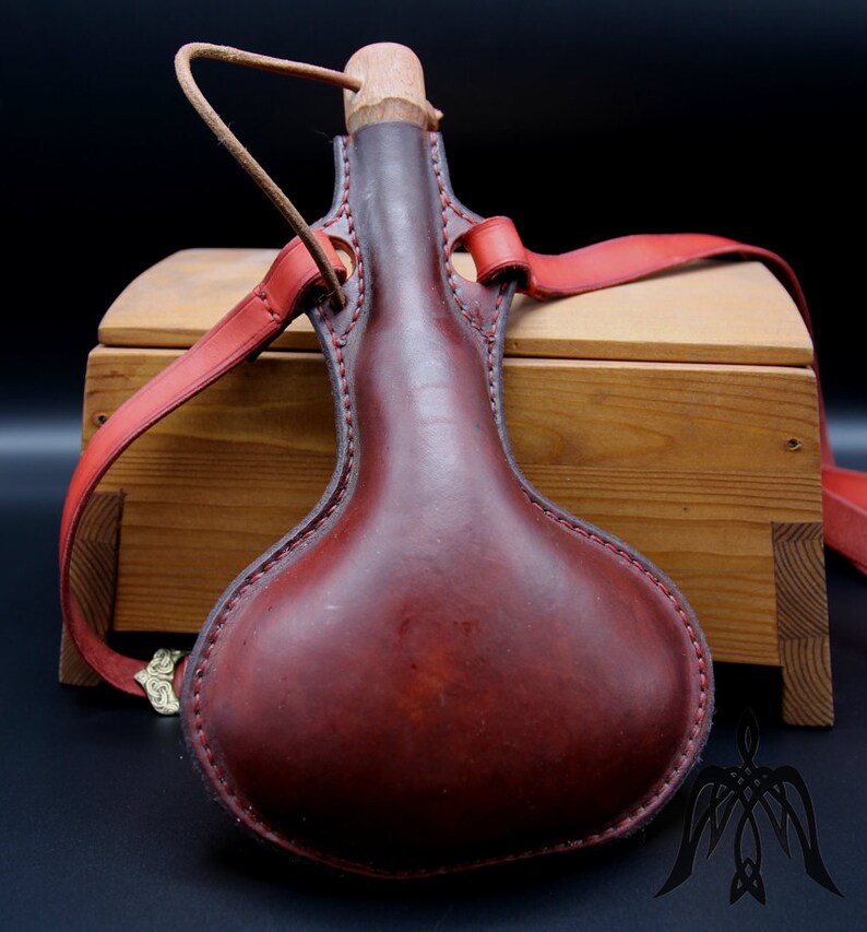 Medieval leather flask 06L viking slavic Etsy